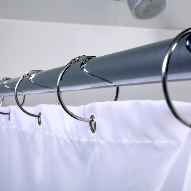 SlipX Solutions Chrome Simple Slide Shower Curtain Rings Provide Effortless Gliding on Standard Shower Rods (Rust Resistant, Snap Closure, Set of 12) - Image 2